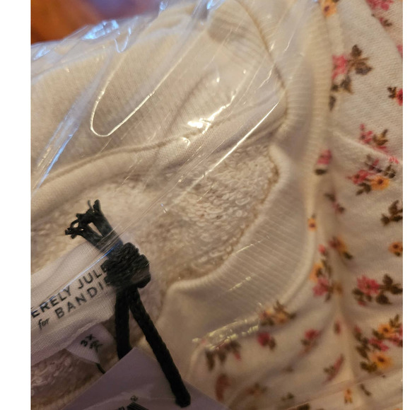 Bandier x Sincerely Jules The Juniper Crew Neck Sweatshirt Cream Floral Ditsy 3X - Picture 3 of 8